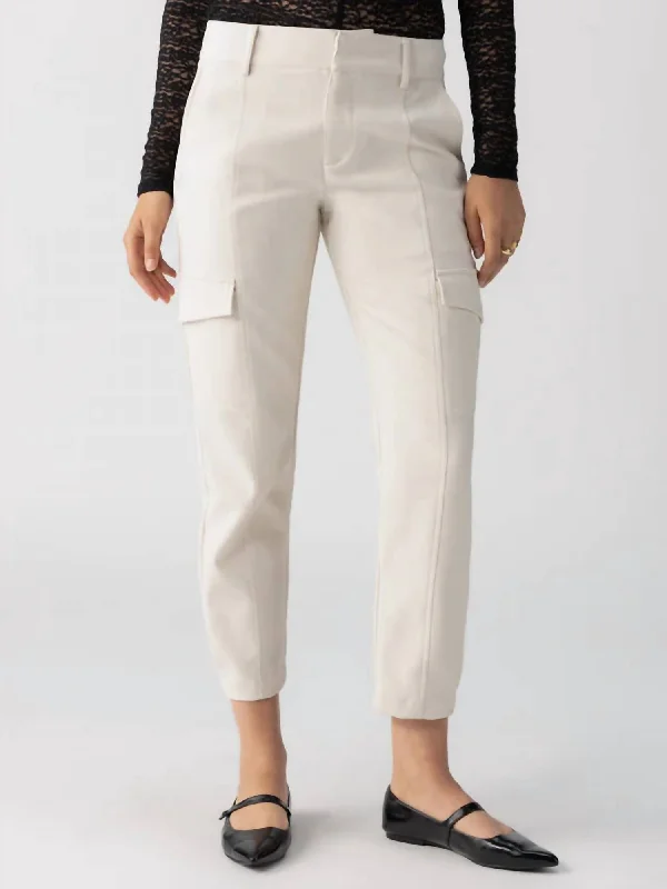 Playful Style Polished Cargo Pants In Toasted Marshmallow
