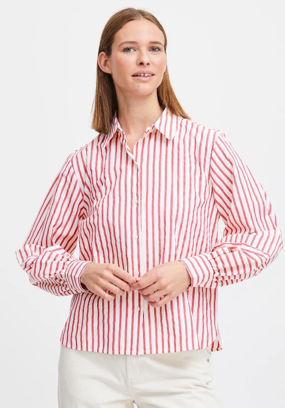 High-quality Fabrics B.Young Fento Striped Shirt, Raspberry Sorbet