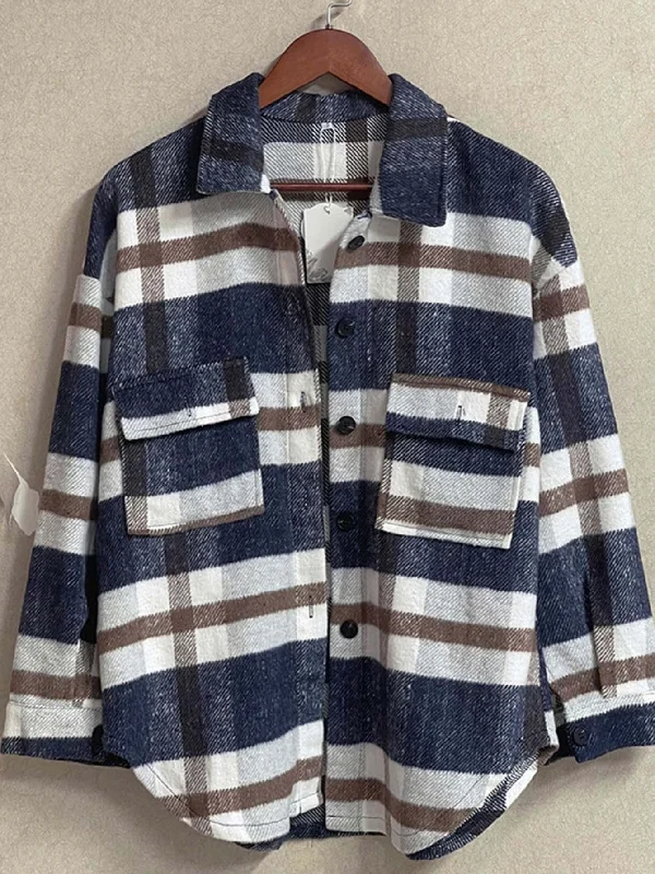 Party Wear Soft Plaid Flannel Overcoat