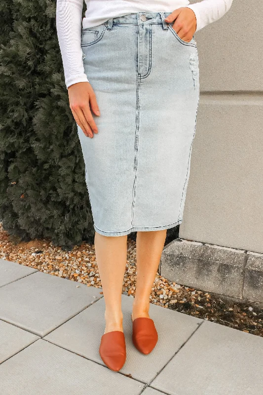 Fresh And Natural Cali Distressed Denim Skirt (FINAL SALE)