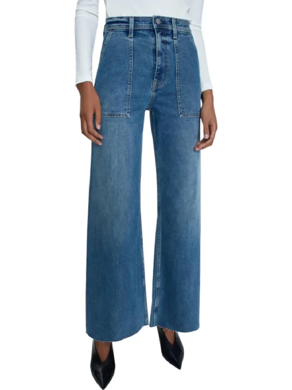 Eye-catching Personality Penny High Rise Wide Jeans In Canal