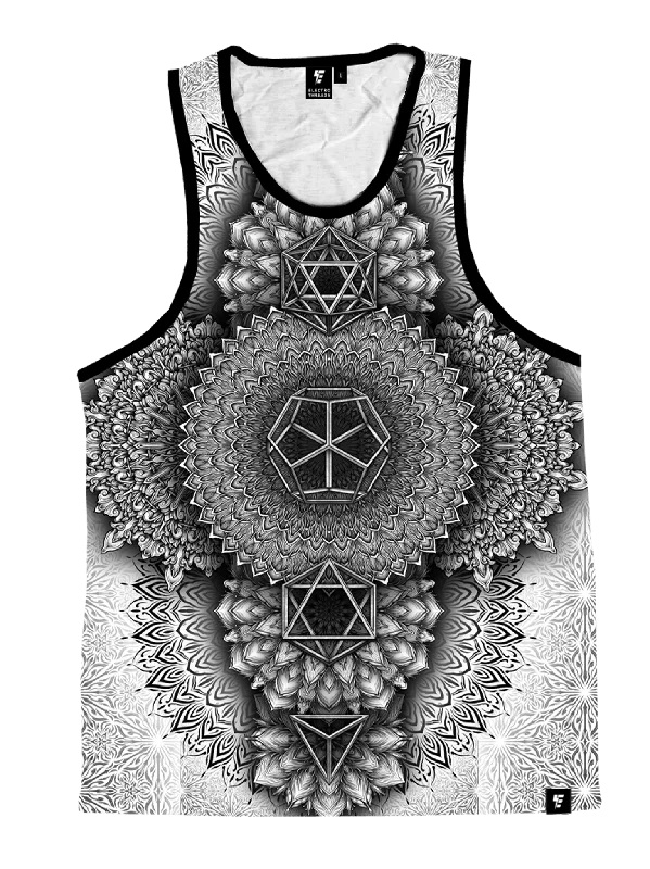 Celebrity Style Platonic Mandala White Unisex Tank Top