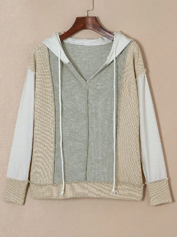 Slim Fit Hooded Jacket in Two Tones