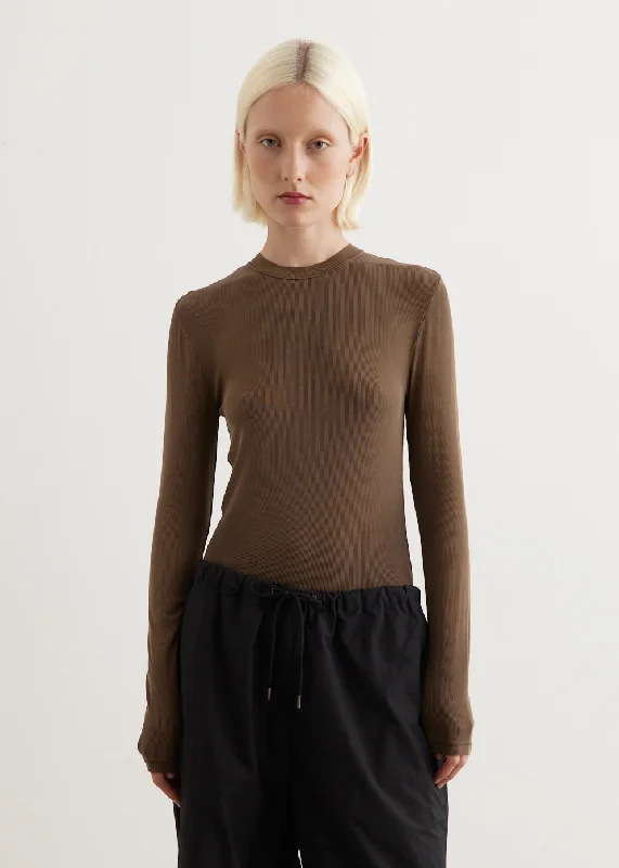 Mid-length Style Erman Cupro Long Sleeve T-Shirt
