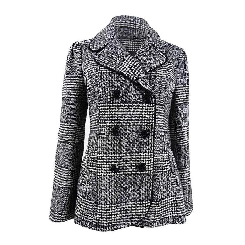 Cool Summer Maison Jules Women's Plaid Peacoat Jacket
