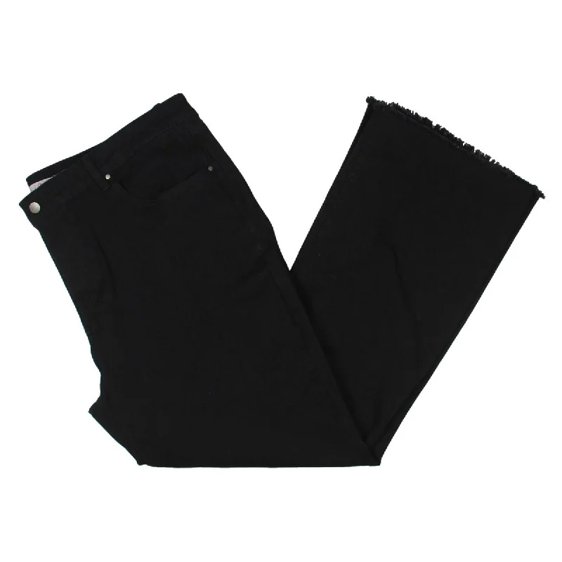 Bottom And Versatile Plus Womens Denim High Rise Flare Jeans