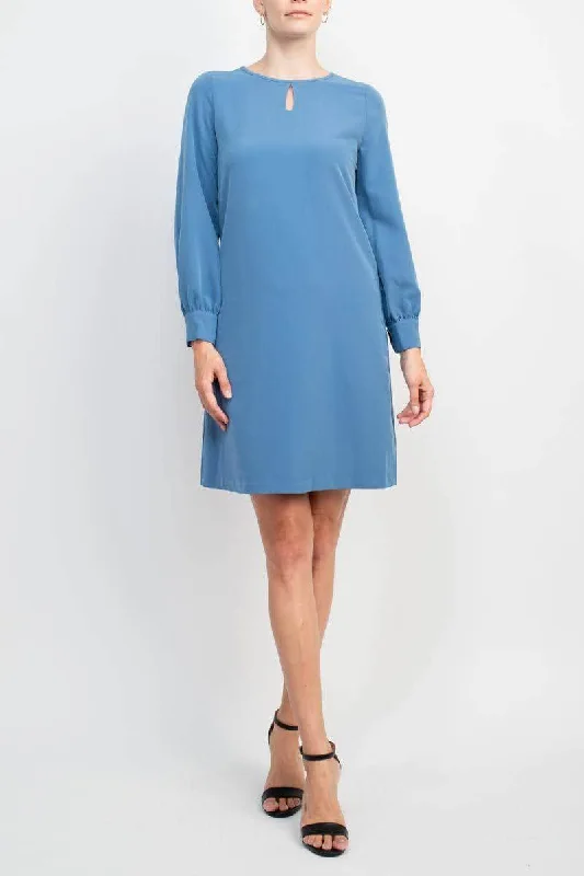 Sexy Fun T Tahari THF97004 - Jewel Neck Front Keyhole Cocktail Dress