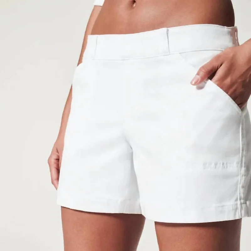 Party Wear Twill 4" Shorts In Bright White