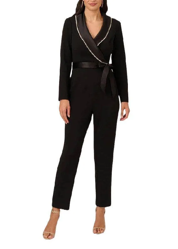 Classic Series Adrianna Papell AP1E210678 - Embellished Lapel Jumpsuit