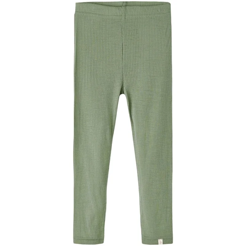 Denim Design Lil'Atelier Oil Green Fable Slim Wool Leggings
