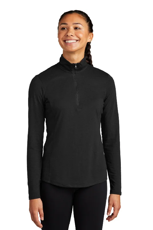 Noble Temperament Sport-Tek Womens Moisture Wicking 1/4 Zip Sweatshirt - Black
