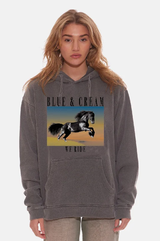 High-waisted pants style Women's We Ride Hoodie Vintage Black