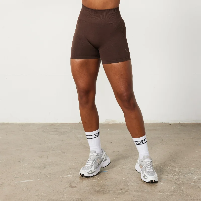 Free And Casual Vanquish Elevate Seamless Coffee Brown Shorts