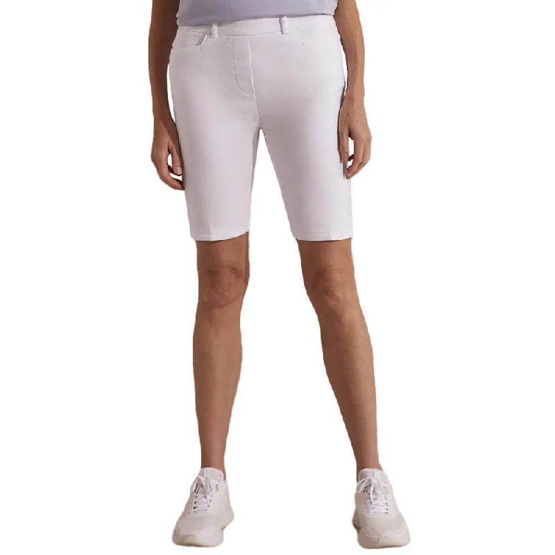 Cool Breeze At Night Tribal 10-Inch Flatten It Pull On Short With Side Slits - White