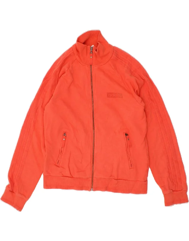 Mid-length Style ADIDAS Womens Tracksuit Top Jacket UK 14 Large Red Cotton
