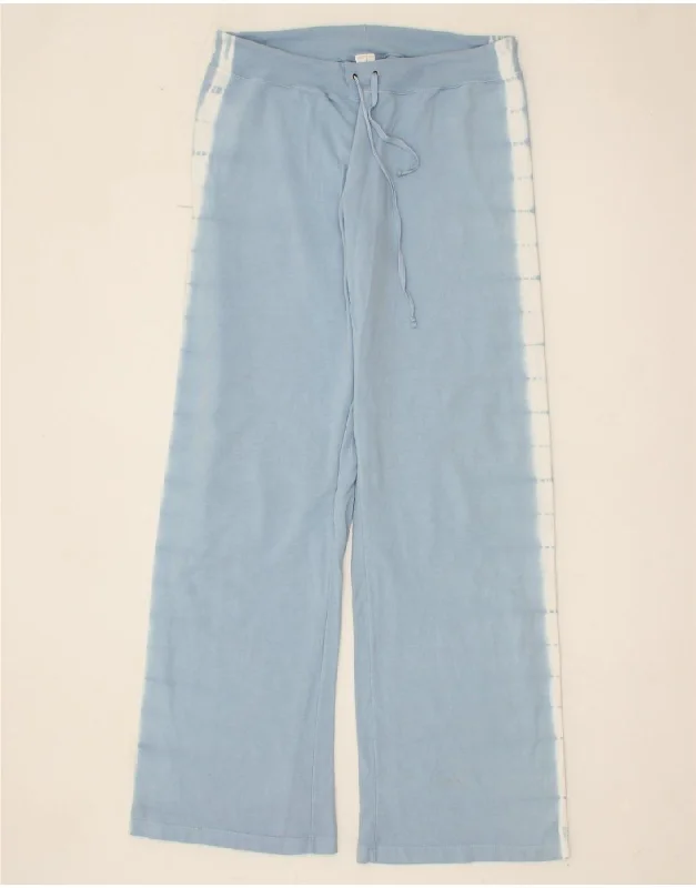 Unique Design PRANA Womens Wide Leg Tracksuit Trousers UK 14 Large Blue Cotton