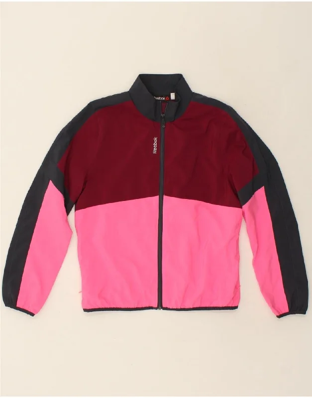 Comfortable And Simple REEBOK Womens Tracksuit Top Jacket UK 12 Medium Multicoloured Colourblock Comfortable And Simple REEBOK Womens Tracksuit Top Jacket UK 12 Medium Multicoloured Colourblock