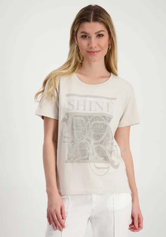 Celebrity Style Monari Shine Embellished T-Shirt, Beige