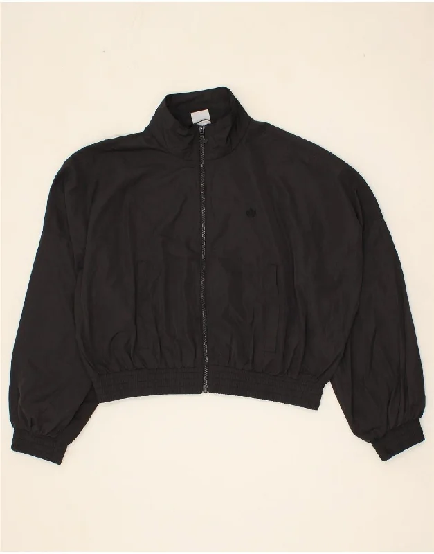 Exquisite Fabrics ADIDAS Womens Crop Tracksuit Top Jacket UK 12 Medium Black Polyester Exquisite Fabrics ADIDAS Womens Crop Tracksuit Top Jacket UK 12 Medium Black Polyester