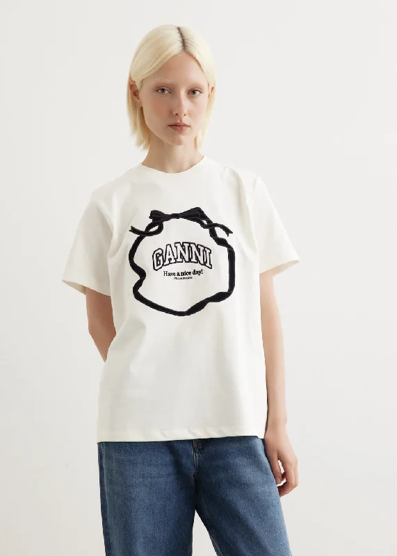 Trendy Items Heavy Cotton Bow Relaxed T-Shirt