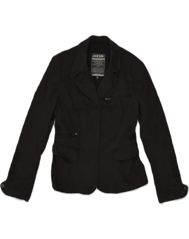 Unique prints BREMA Womens Blazer Jacket IT 42 Medium Black Cotton