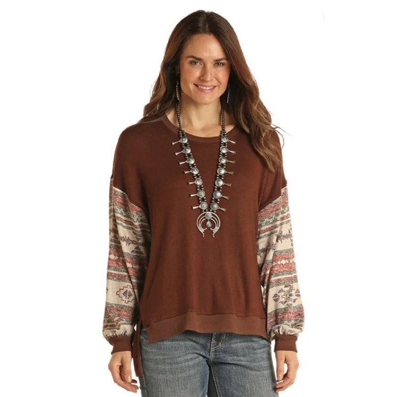 Minimalism Panhandle Women's Chocolate Aztec Sweater