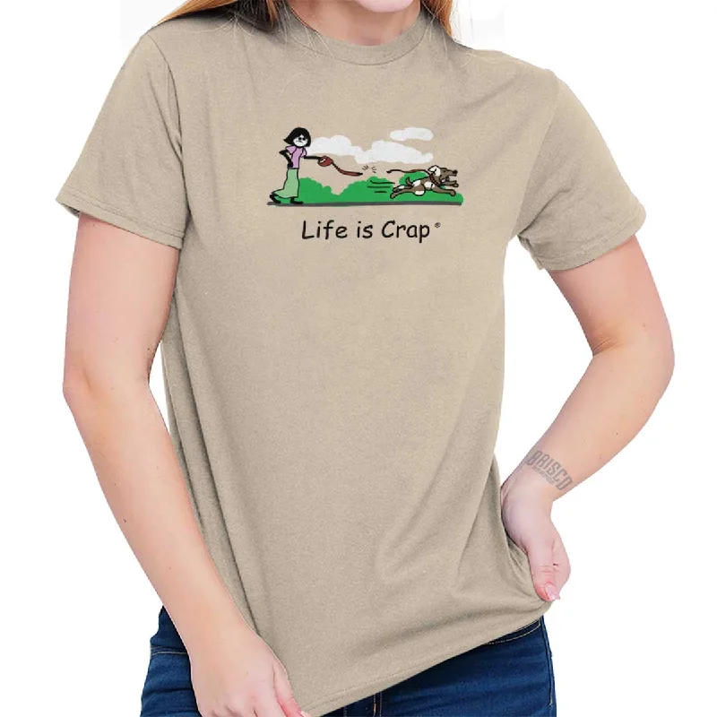 Comfortable down Run Away Dog T-Shirt