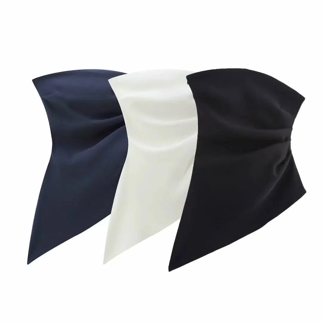 Casual Style Slim Pleated Asymmetric Top