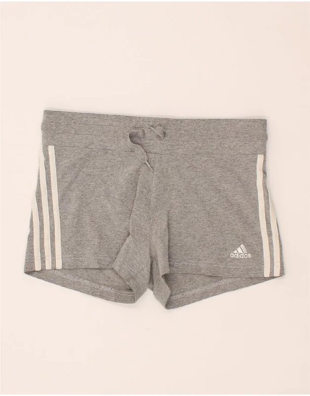 Party Wear ADIDAS Womens Sport Shorts UK 12 Medium  Grey Cotton