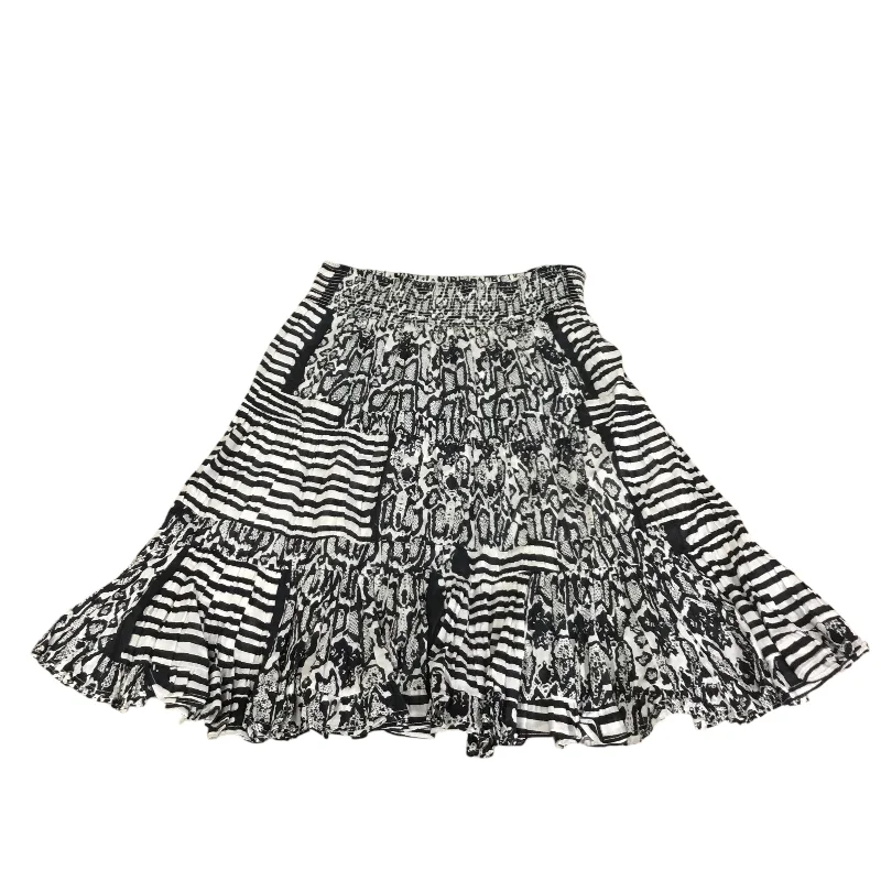 Bright Colors Skirt Midi By Chelsea And Theodore In Black White, Size: M
