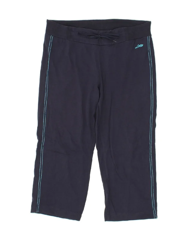 Knitted Design LOTTO Womens Bermuda Sport Shorts UK 14 Medium Navy Blue