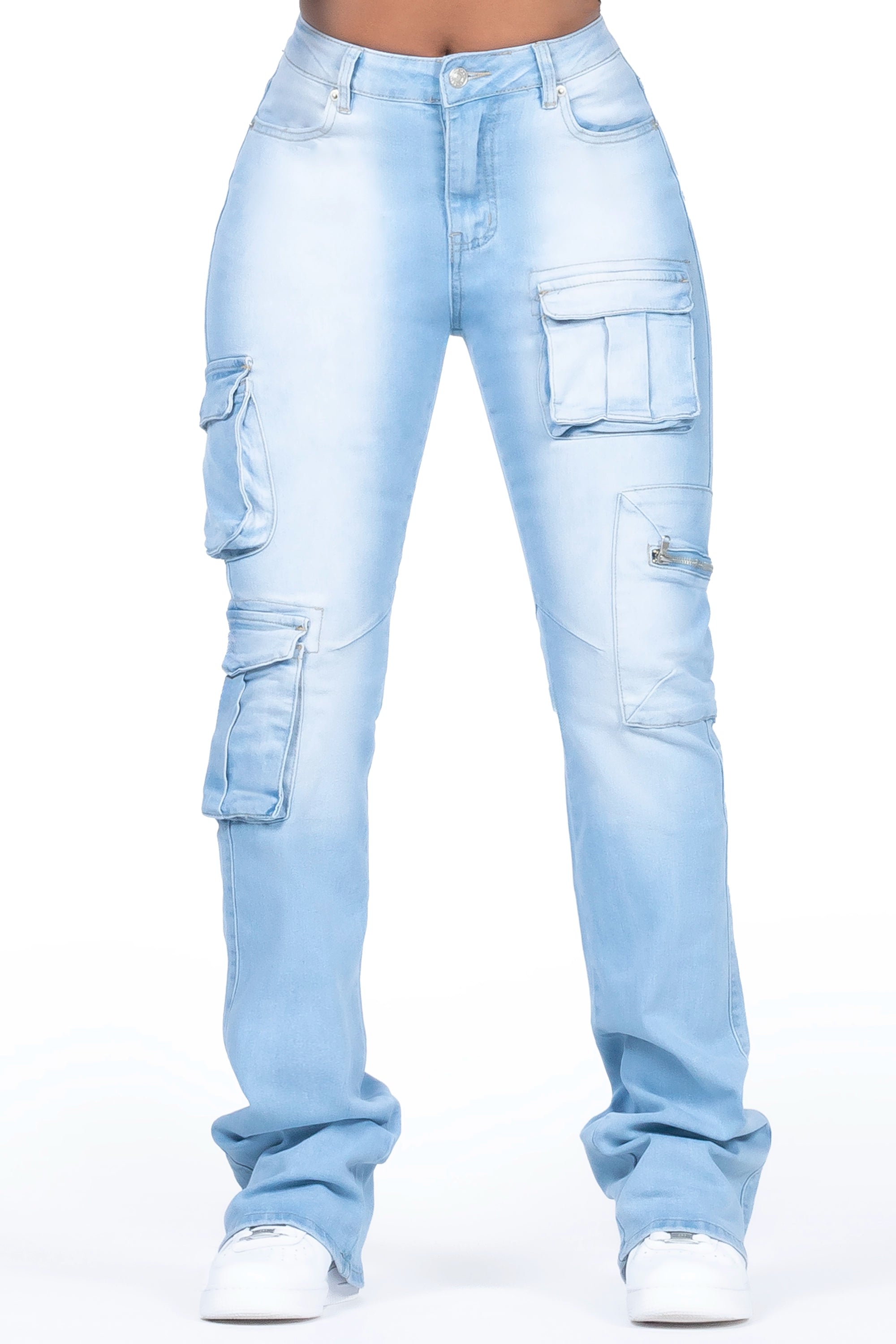 Loose Fit Corrine Light Wash Super Stacked Jean