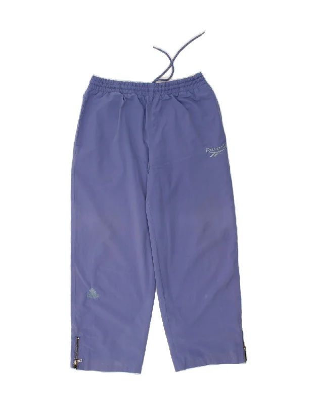 Moisture wicking REEBOK Womens Capri Tracksuit Trousers EU 40 Medium Blue