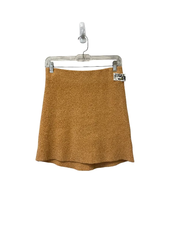 Simple Solid Color Skirt Mini & Short By By Together In Orange, Size: M