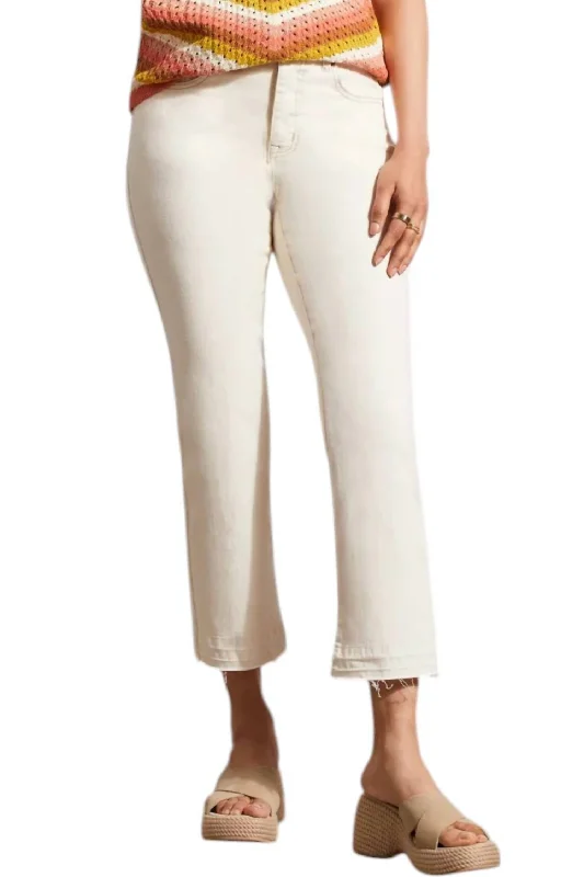 Loose Fit Sophia Micro Flare Jeans In Ecru