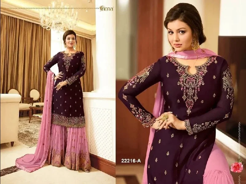 Classic Series 22216A Designer Georgette Sharara Suit