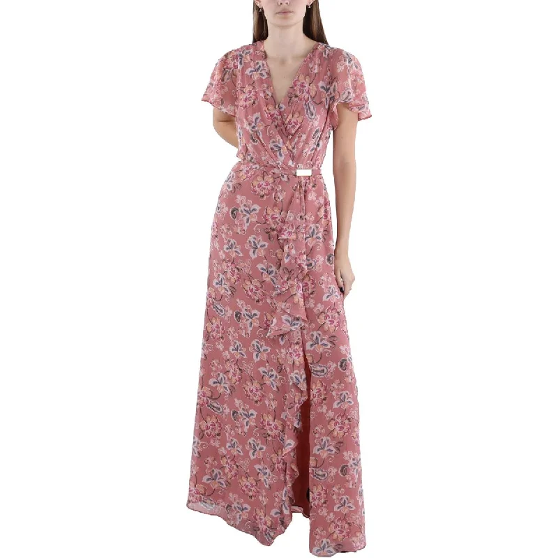 Classic Series Lauren Ralph Lauren Womens Floral Ruffled Maxi Dress