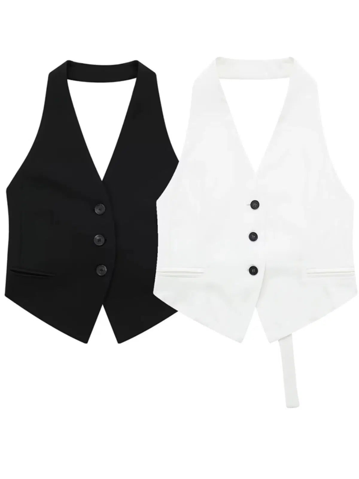 Trendy Items Sleeveless Buttoned Vests Set