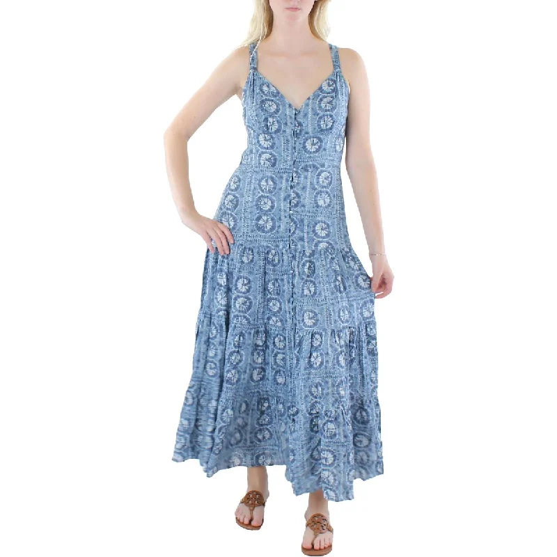 Fashion Elements Lauren Ralph Lauren Womens Linen Button-down Maxi Dress