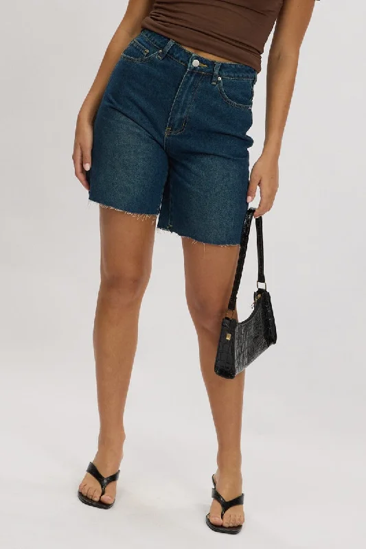 High-end Fabrics Denim Jorts High Rise
