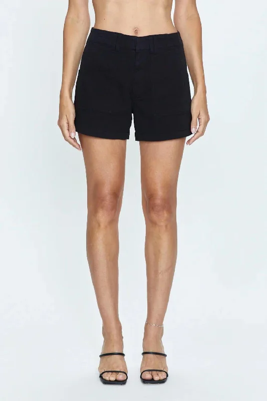 Denim Design Marissa High Rise Utility Short In Noir