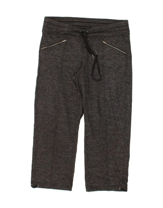 Lazy Style ATHLETA Womens Capri Tracksuit Trousers UK 14 Medium Black Nylon