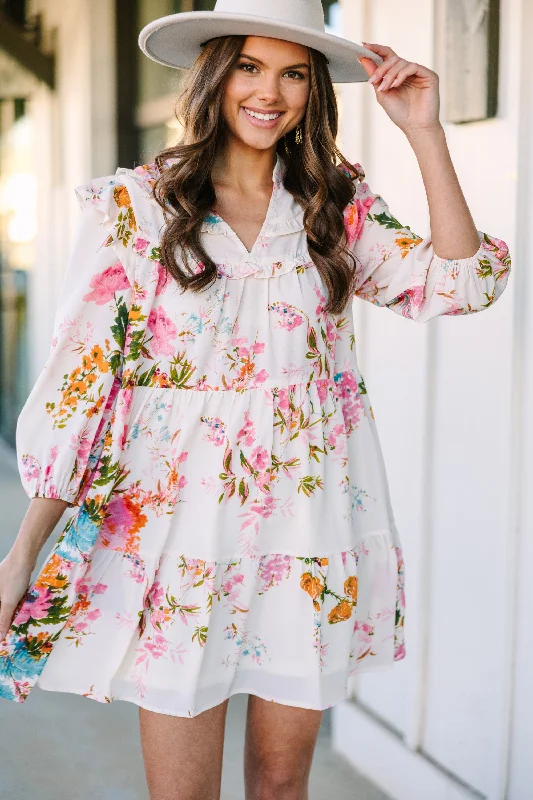 High-waisted pants style Can't Leave You Alone Pink Floral Dress