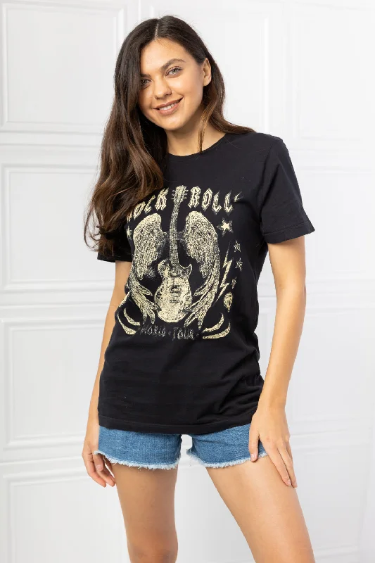 Exquisite Fabrics mineB Full Size Rock & Roll Graphic Tee