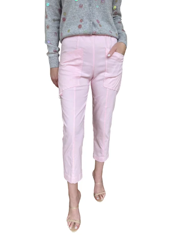 Minimal Style Control Stretch D Ring Crop Cargo Pant In Petal