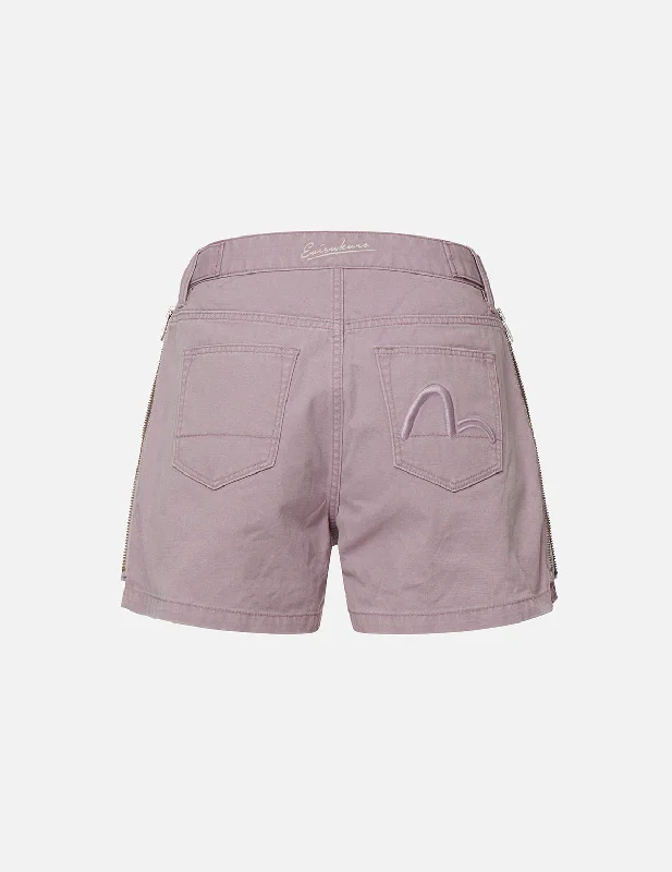 Fresh And Simple Pigment-dyed Shorts with Side Zippers