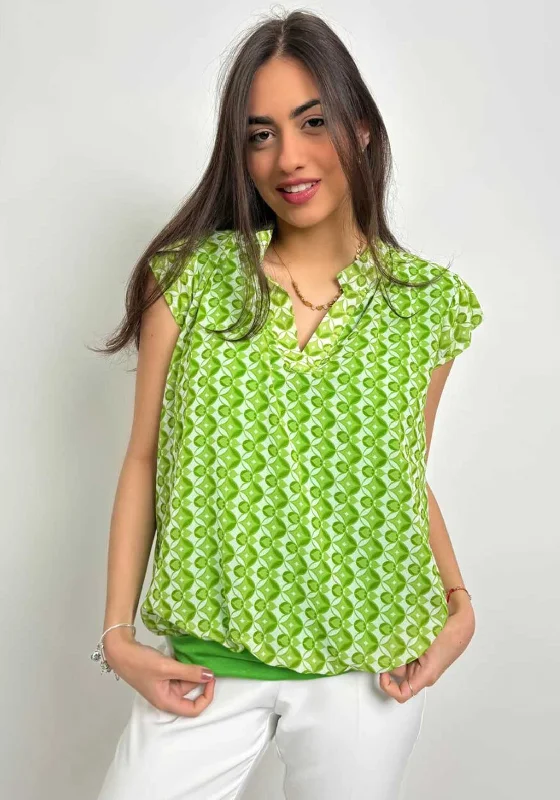 Playful Style Kate & Pippa Bella Short Sleeve Banded Top, Lime