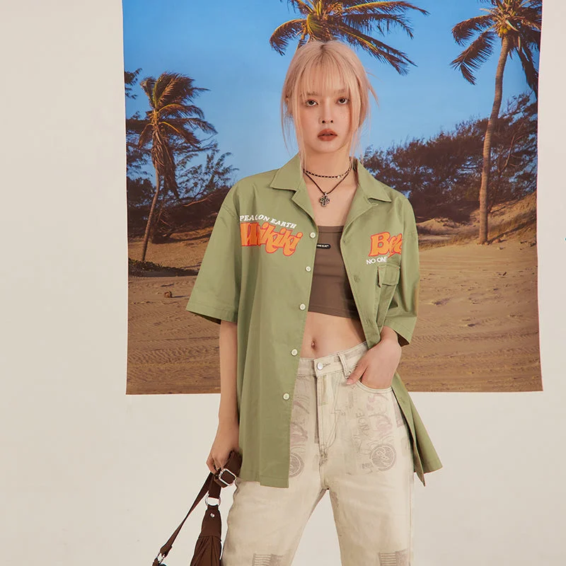 Elegant Style Waikiki Short-Sleeve Shirt
