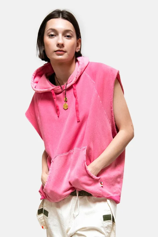 Exquisite Fabrics Artists Wanted Cutoff Superyumm Biggy Hoodie Pinkplant