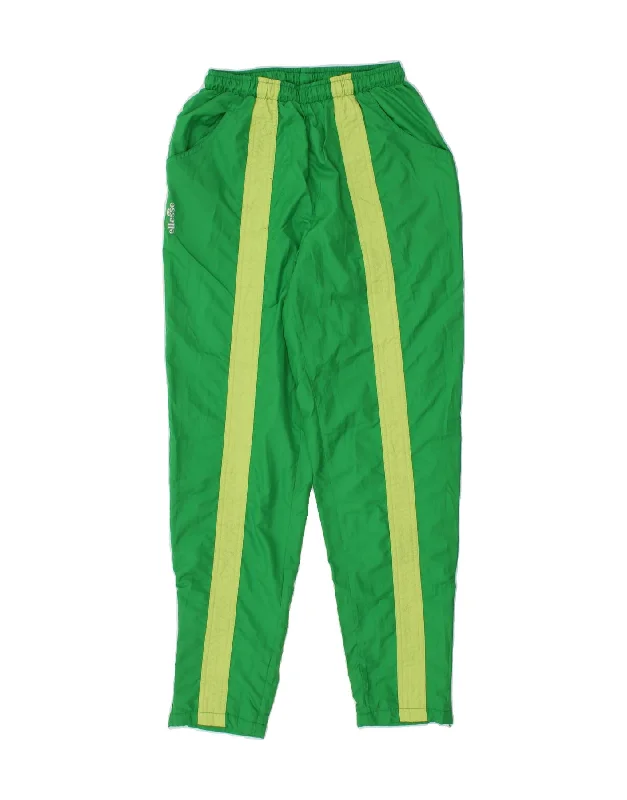 Lazy Style ELLESSE Womens Tracksuit Trousers IT 44 Medium Green Colourblock Polyester Lazy Style ELLESSE Womens Tracksuit Trousers IT 44 Medium Green Colourblock Polyester